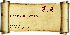 Bergh Miletta névjegykártya